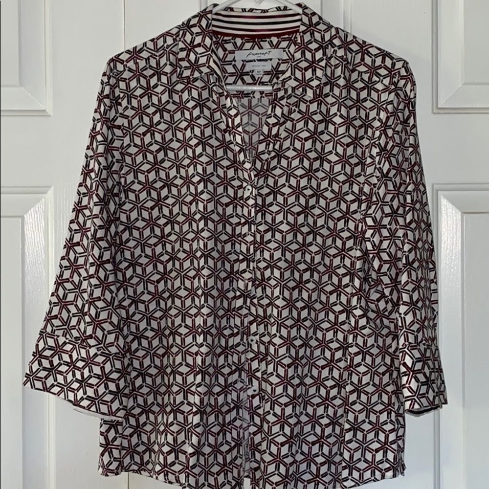 Foxcroft petite women’s blouse 3/4 sleeves